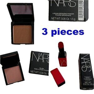 NARS 3pc Makeup Bundle Deluxe Travel Size Lipstick Bronzer Blush